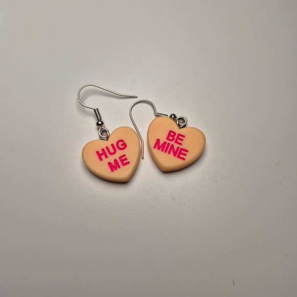 Jewelry - Valentines Day Be Mine / Hug Me Candy Heart Earrings